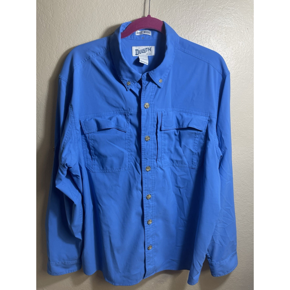 Deluth Mens blue Long Sleeved Shirt Size L Fishing